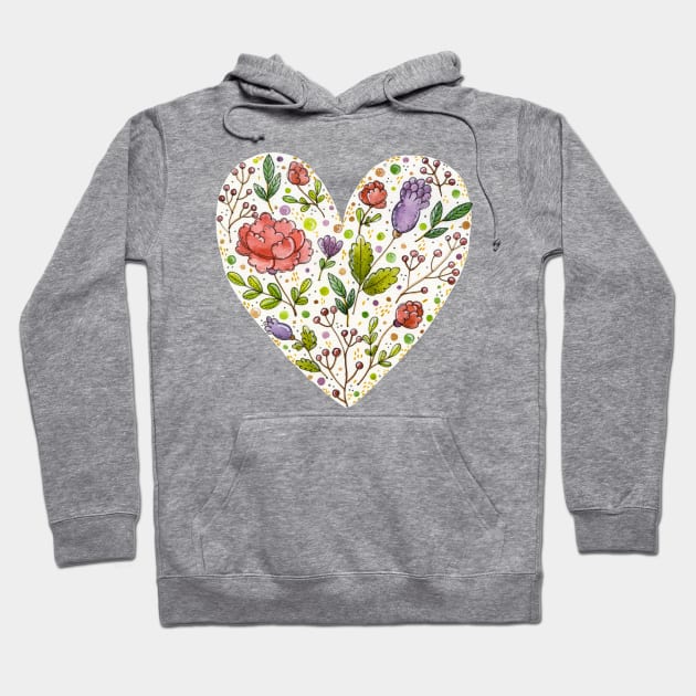 Floral Heart Hoodie by Tania Tania